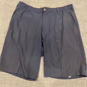 Adidas Golf Shorts Mens 36 Navy Blue Performance Stretch Flat Front Mesh Pockets